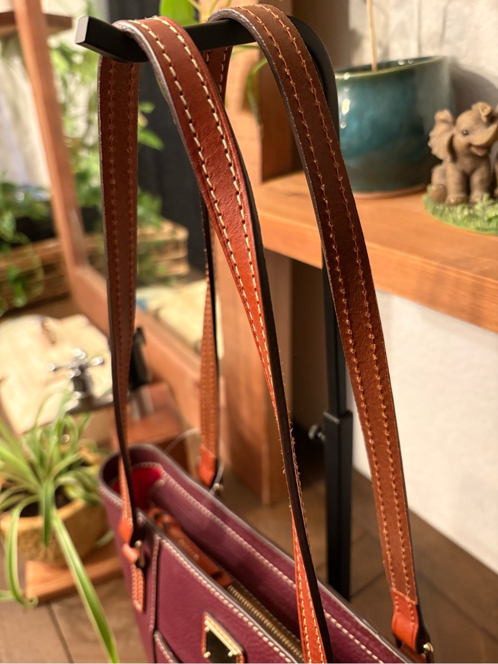 Dooney & Bourke Pebble Grain Shopper Tote Burgundy Wine Leather NWOT - Picture 5 of 12